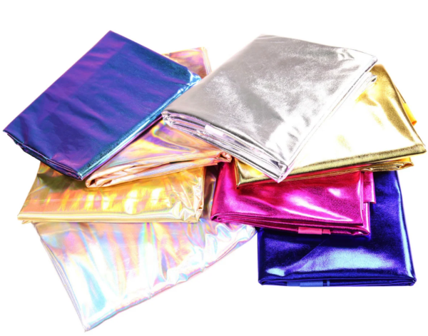 Metallic Foil Lame Spandex Knit Fabric | 4-Way Stretch | for Apparel, Costumes Discount - Image 2