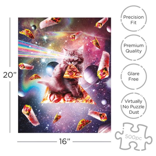 Galaxy Cat Pizza 500 Piece Jigsaw Puzzle Cheap - Image 2